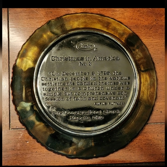 Vintage Fenton Carvinal Glass Christmas 1972 "The Two Horned Church" - Picture 2 of 8